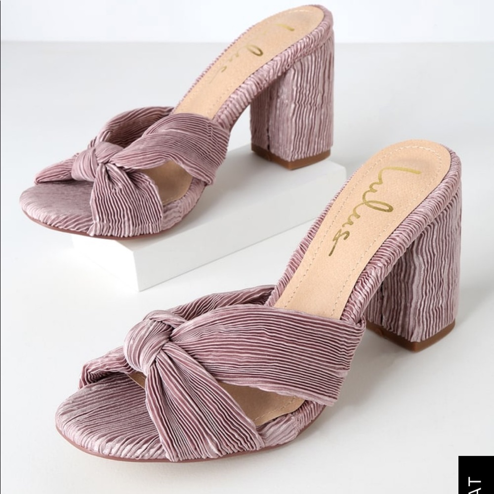 Pink fabric knitted heels from Lulus